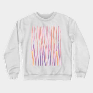 Vertical watercolor lines - ultra violet and pastel pink Crewneck Sweatshirt